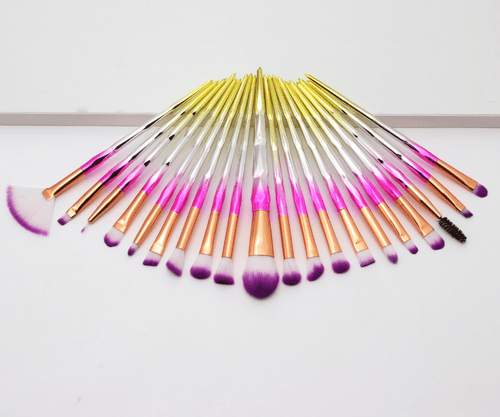 20-Piece Eye Brush Set with Colorful Diamond Handles by Dealightful Finds