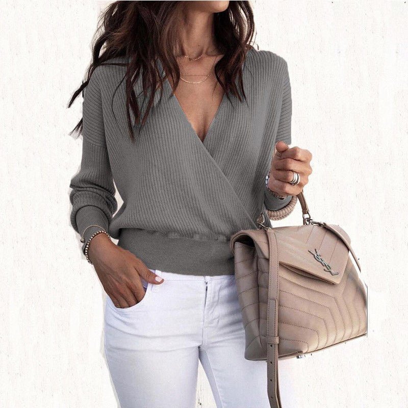 Fashionable Deep V-Neck Bat Sleeve Top for Women by Dealightful Finds