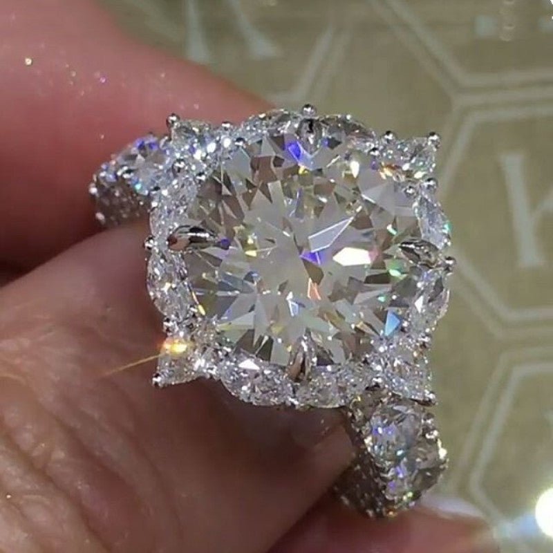 Popular Zircon Crystal Ring with Water Diamonds by Dealightful Finds