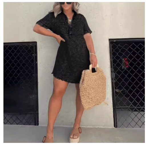 Lady® Long Shirt Dress with Pocket (One Piece) by Dealightful Finds