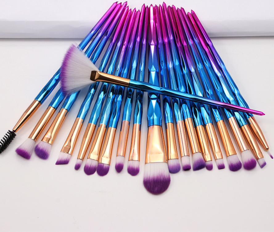20-Piece Eye Brush Set with Colorful Diamond Handles by Dealightful Finds
