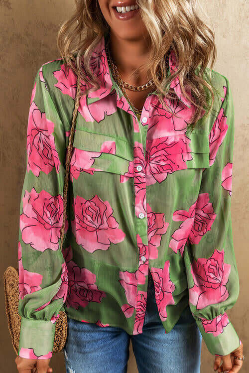 Rosy Long Sleeve Shirt by Dealightful Finds