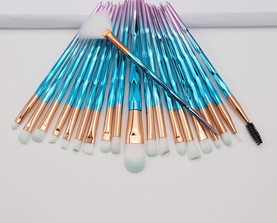 20-Piece Eye Brush Set with Colorful Diamond Handles by Dealightful Finds
