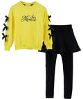 Urtrend Little Girls Kids Long Sleeve Top Pants Leggings Set Outfits(160Bows Yellow) by Dealightful Finds