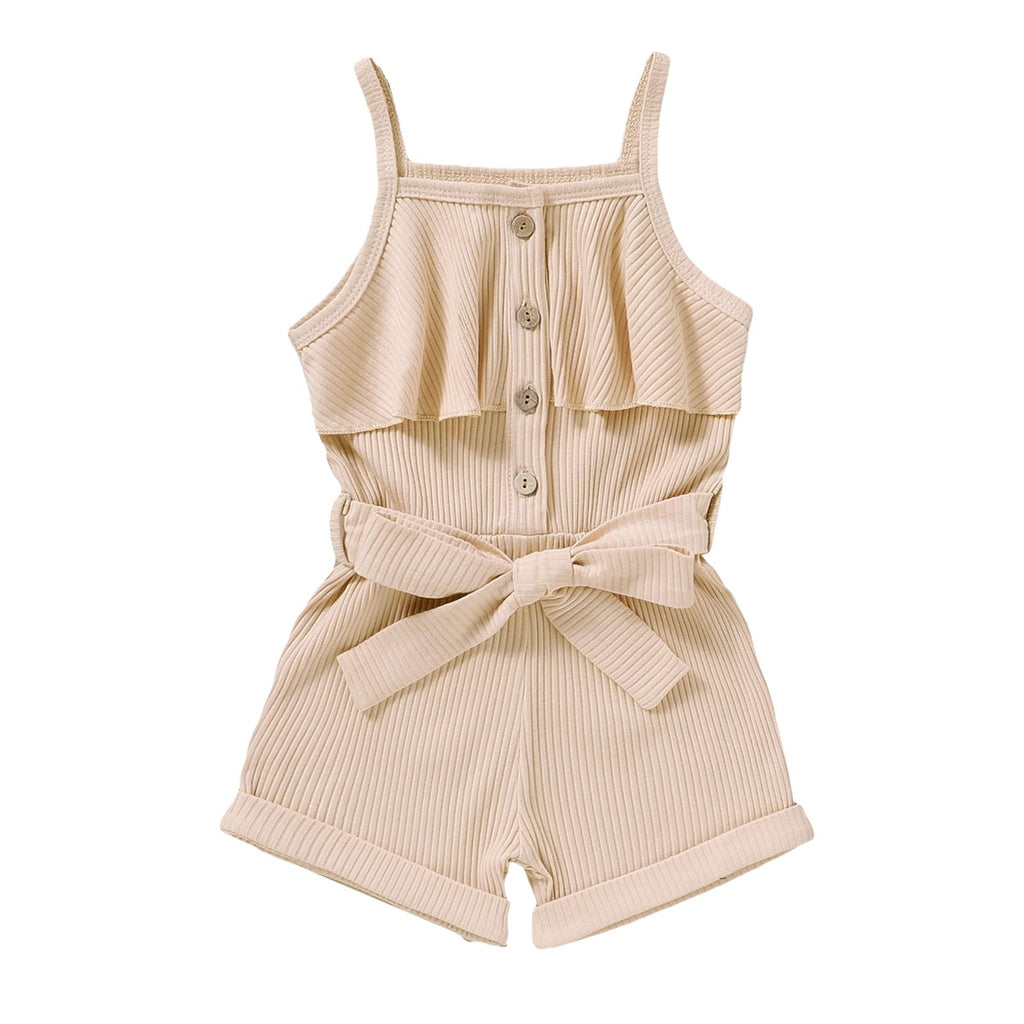 5T Toddler Girl Clothes Girls Clothes Summer Outfits Cute Baby Short Sleeveless Clothing Summer Outfits Cute Halter Romper One-piece Jumpsuit Bodysuit Outfit Set Summer Clothes Set Apricot 4-5T/120cm by Dealightful Finds