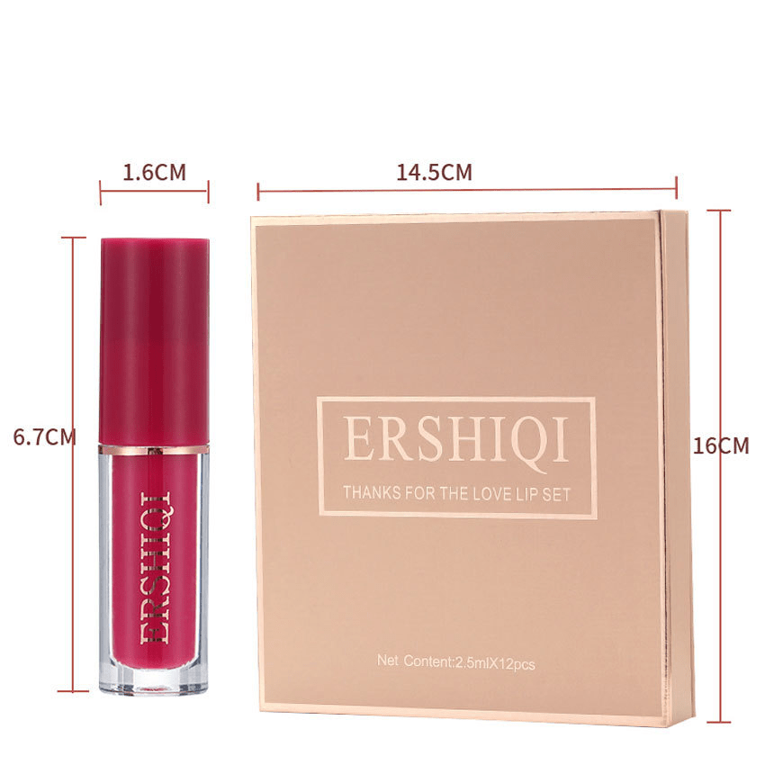12 pcs Moisturizing Velvet Matte Lipstick Gift Box by Dealightful Finds