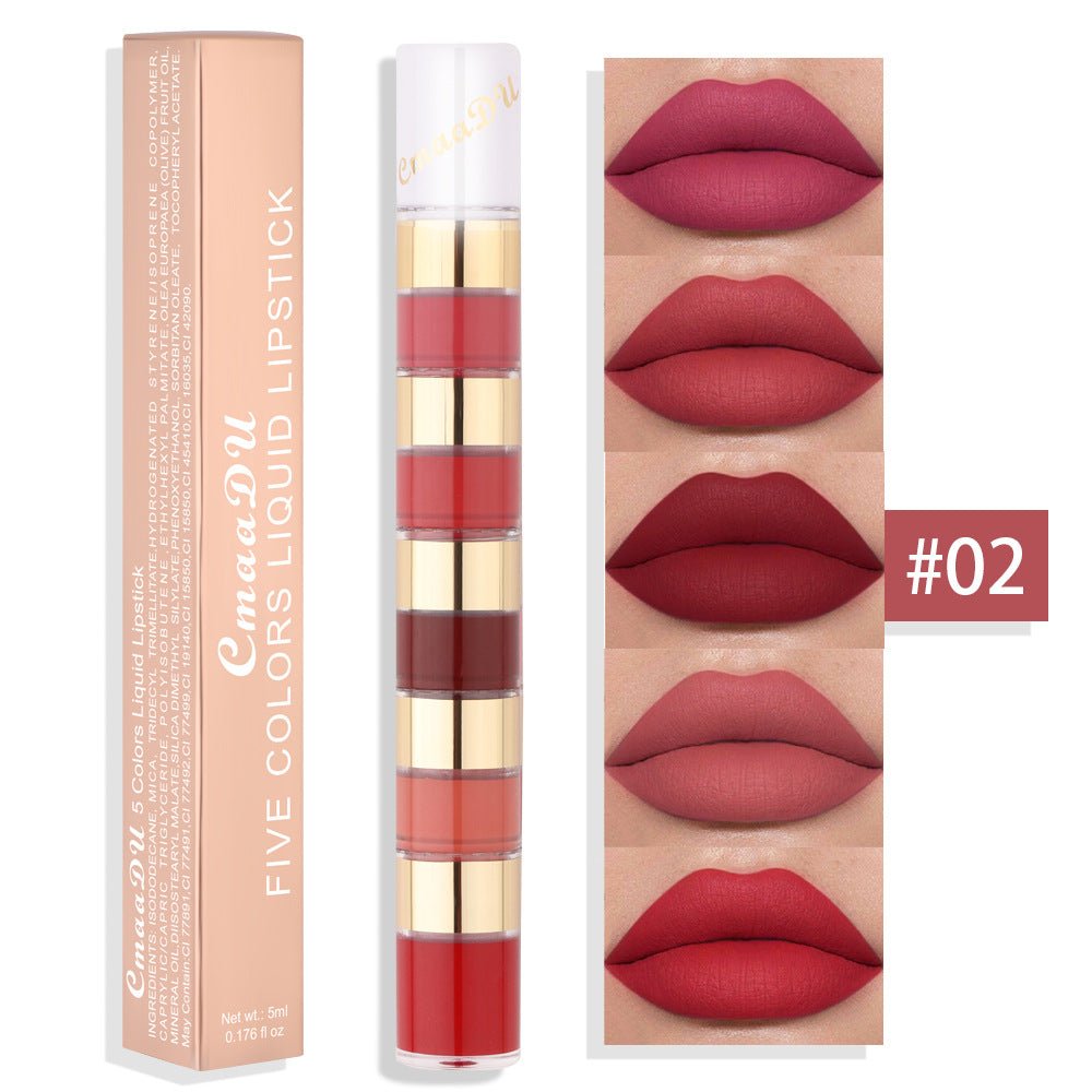 Waterproof 5 Color Matte Lip Gloss with Bamboo Joint by Dealightful Finds