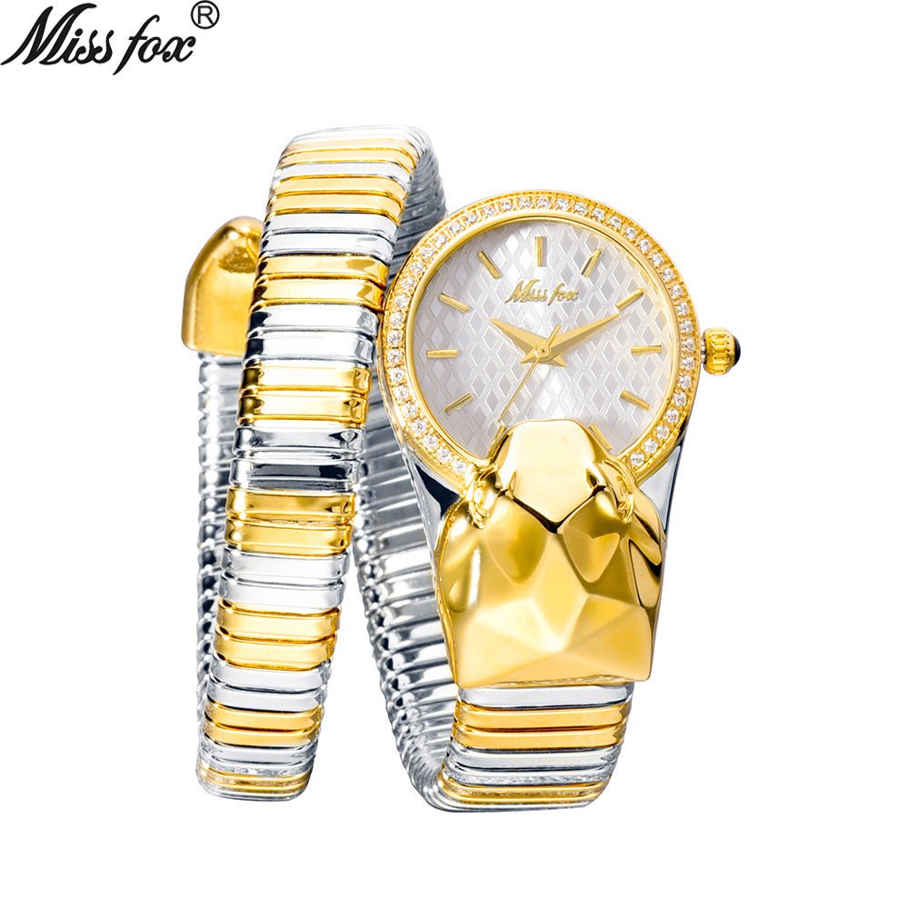 MISSFOX Women’s Fashionable Snake Bracelet Watch by Dealightful Finds