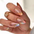 24pcs Colorful Gradient Almond Medium Length Fake Nails by Dealightful Finds