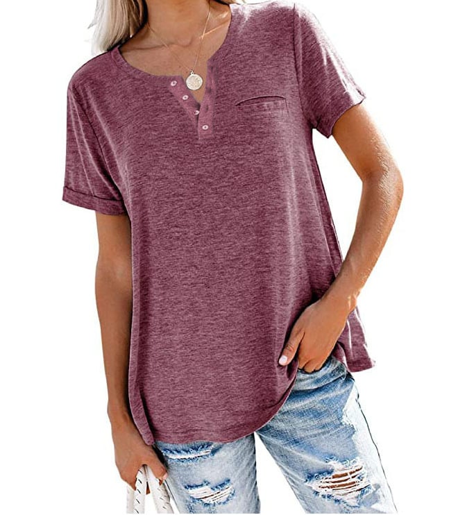 Casual Solid Color Loose Long Sleeve T-Shirt by Dealightful Finds