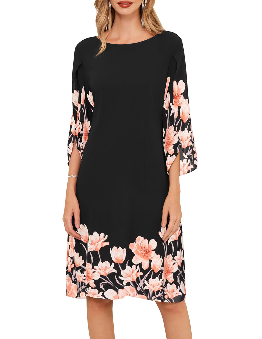 GRACE KARIN Elegant Women Dresses Summer 2024 Formal Dresses Black-Pink Flower 12 by Dealightful Finds