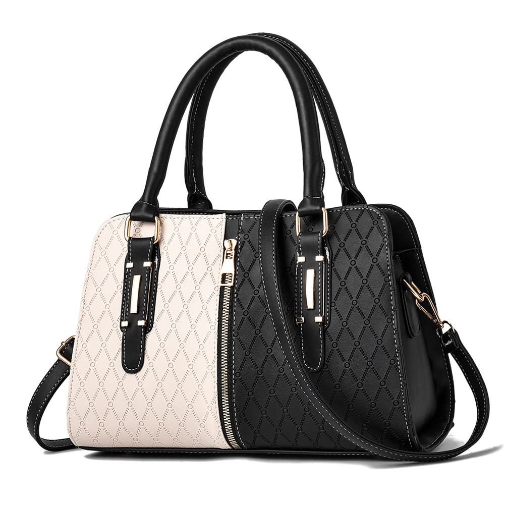 JHVYF Trendy Purse for Women Medium Handbag Fashion Shoulder Purse Ladies Designer Satchel #J Black by Dealightful Finds