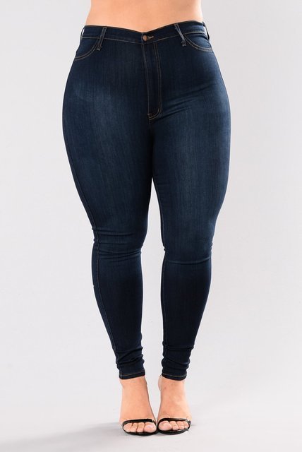 Plus Size High Waist Skinny Jeans for Women (L-5XL) by Dealightful Finds