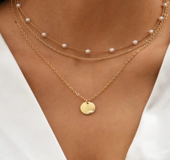 Trendy Women’s Zircon Pendant Layered Necklace by Dealightful Finds