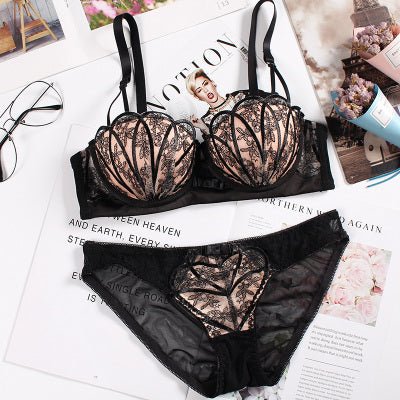 Lace Embroidered Wireless Bra and Lingerie Set by Dealightful Finds