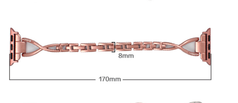 Apple Watch Band X-Type Stainless Steel with Diamonds by Dealightful Finds