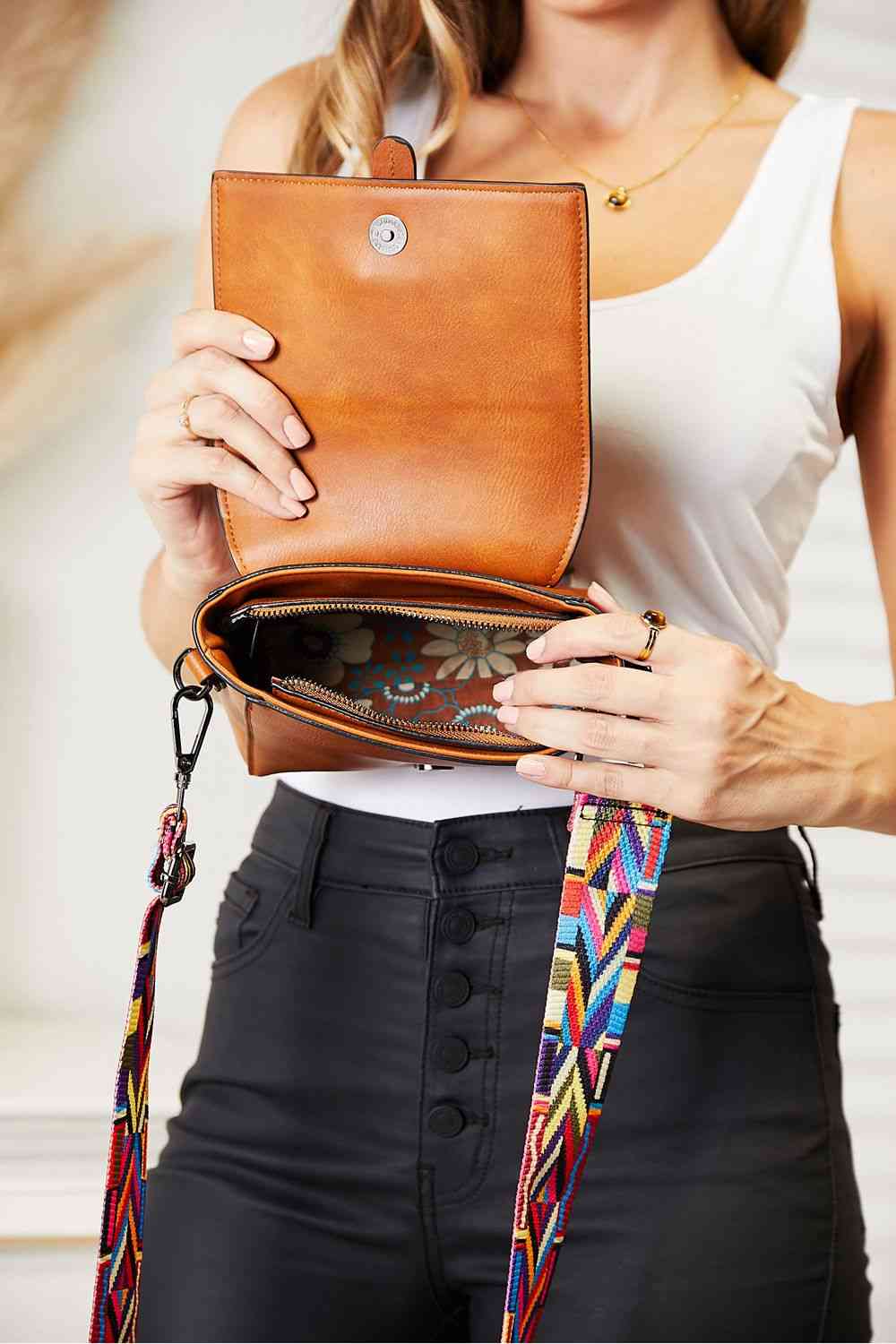 Sammy Wide Strap Crossbody by Dealightful Finds