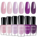 Morovan Nail Polish Set Fingernail: Lilac Light Purple Quick Dry Nail Polish Kit 0.25oz Lavender Regular Nail Polish Pack Glossy Finger Nail Polish Gifts for Women by Dealightful Finds