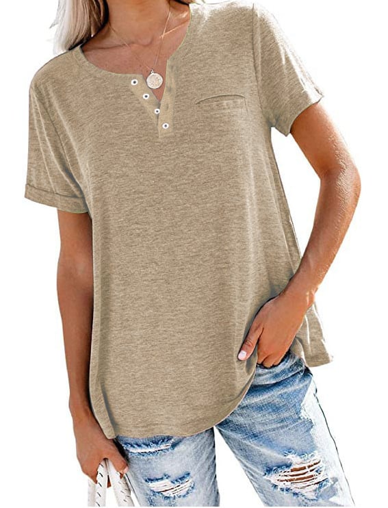 Casual Solid Color Loose Long Sleeve T-Shirt by Dealightful Finds