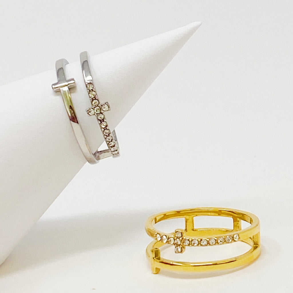 Forever Double Cross Ring by Dealightful Finds
