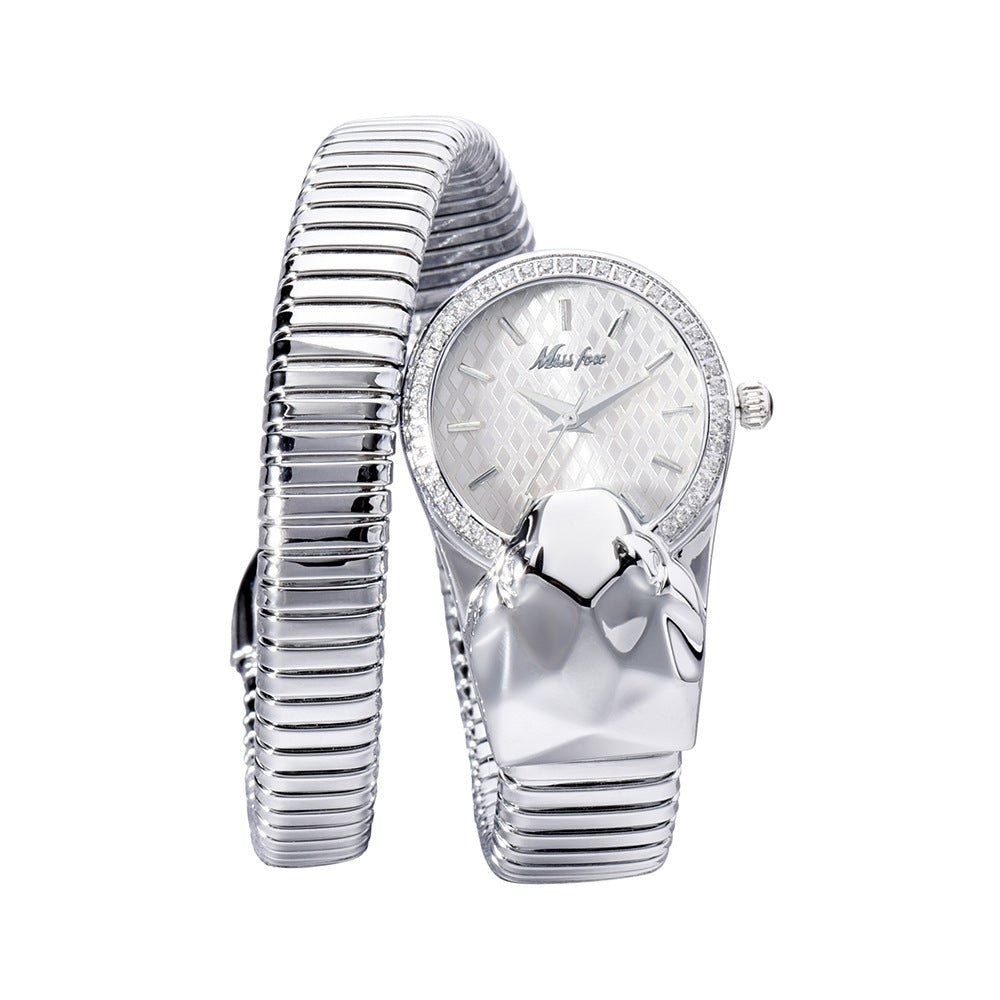 MISSFOX Women’s Fashionable Snake Bracelet Watch by Dealightful Finds