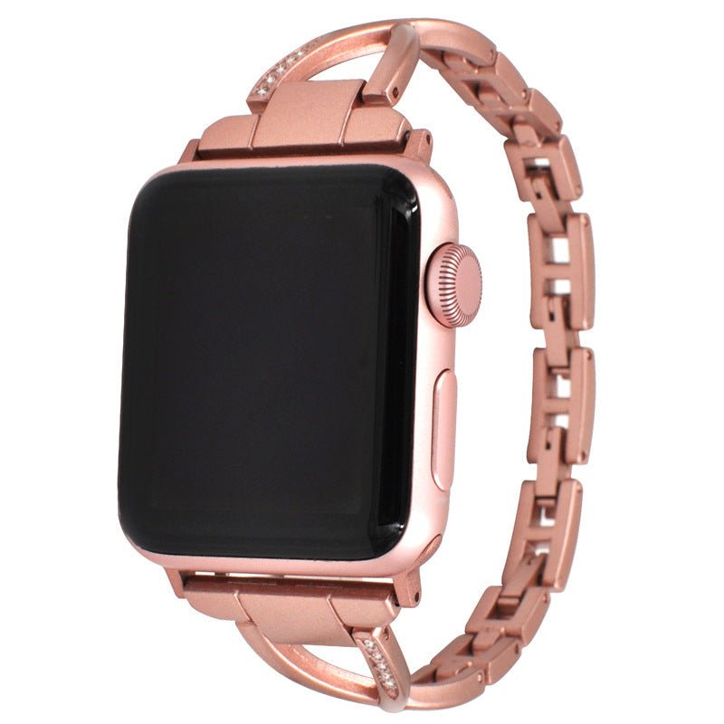 Apple Watch Band X-Type Stainless Steel with Diamonds by Dealightful Finds