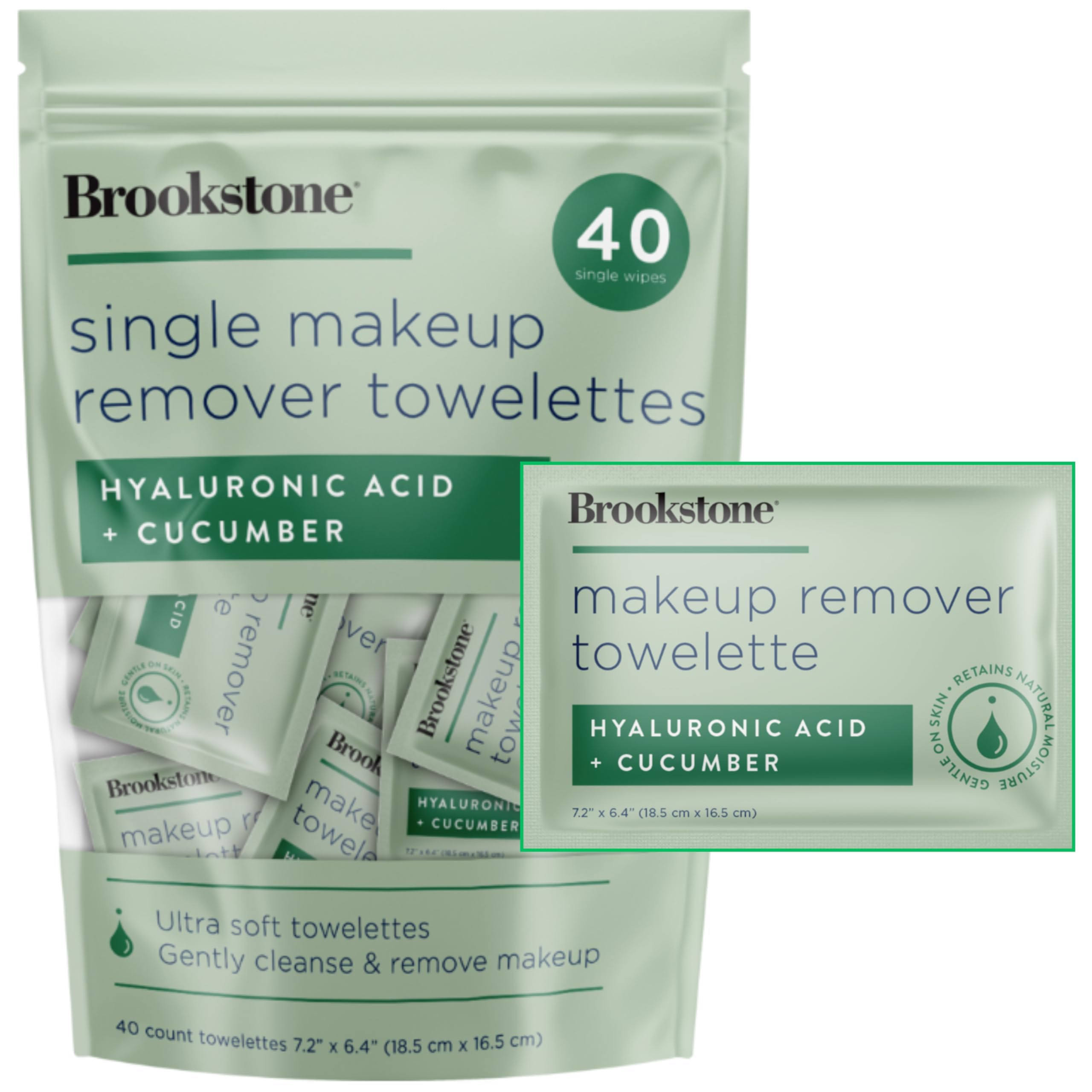 Brookstone Individual Makeup Remover Wipes - Ultra Soft Makeup Remover Wipes Individually Wrapped Gently Cleanse & Remove Makeup 40 Count Makeup Wipes Individually Wrapped by Dealightful Finds