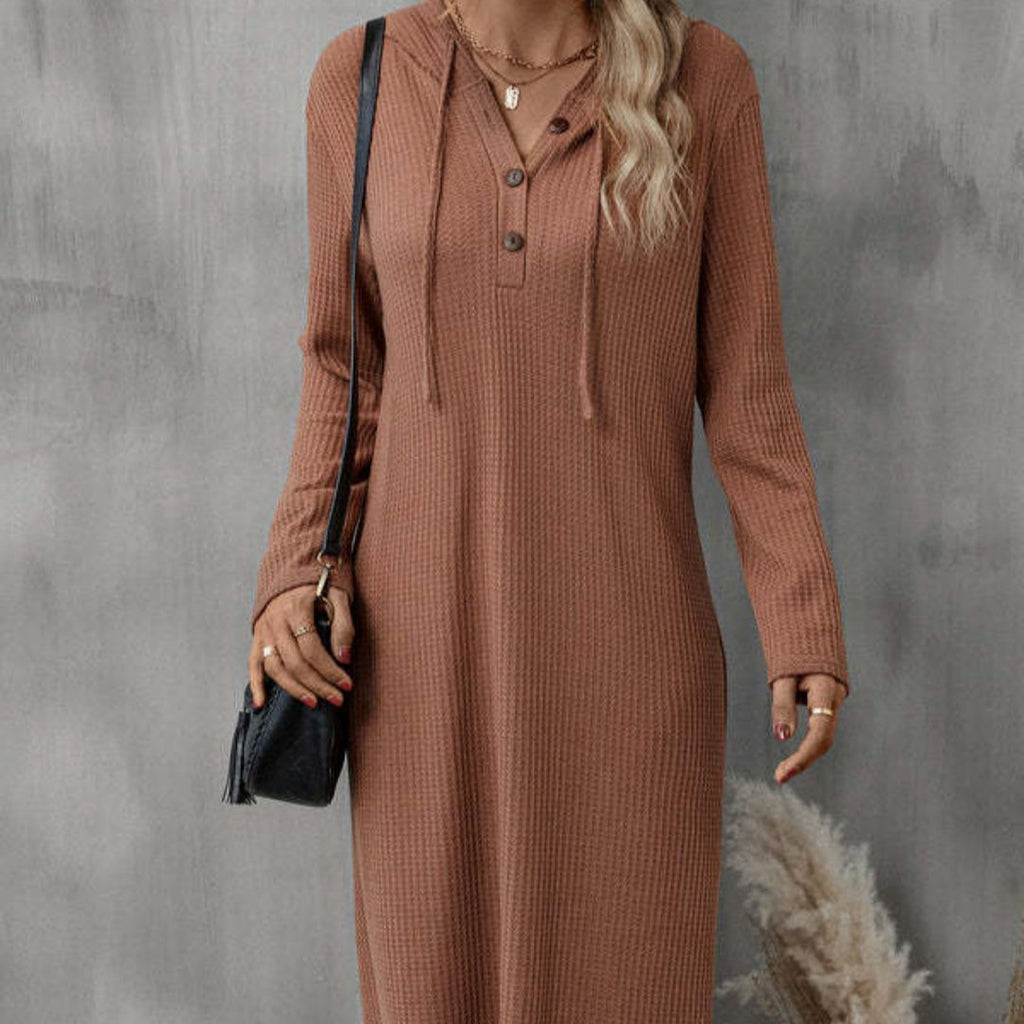 Casual Lace Up Hooded Dress for Women by Dealightful Finds