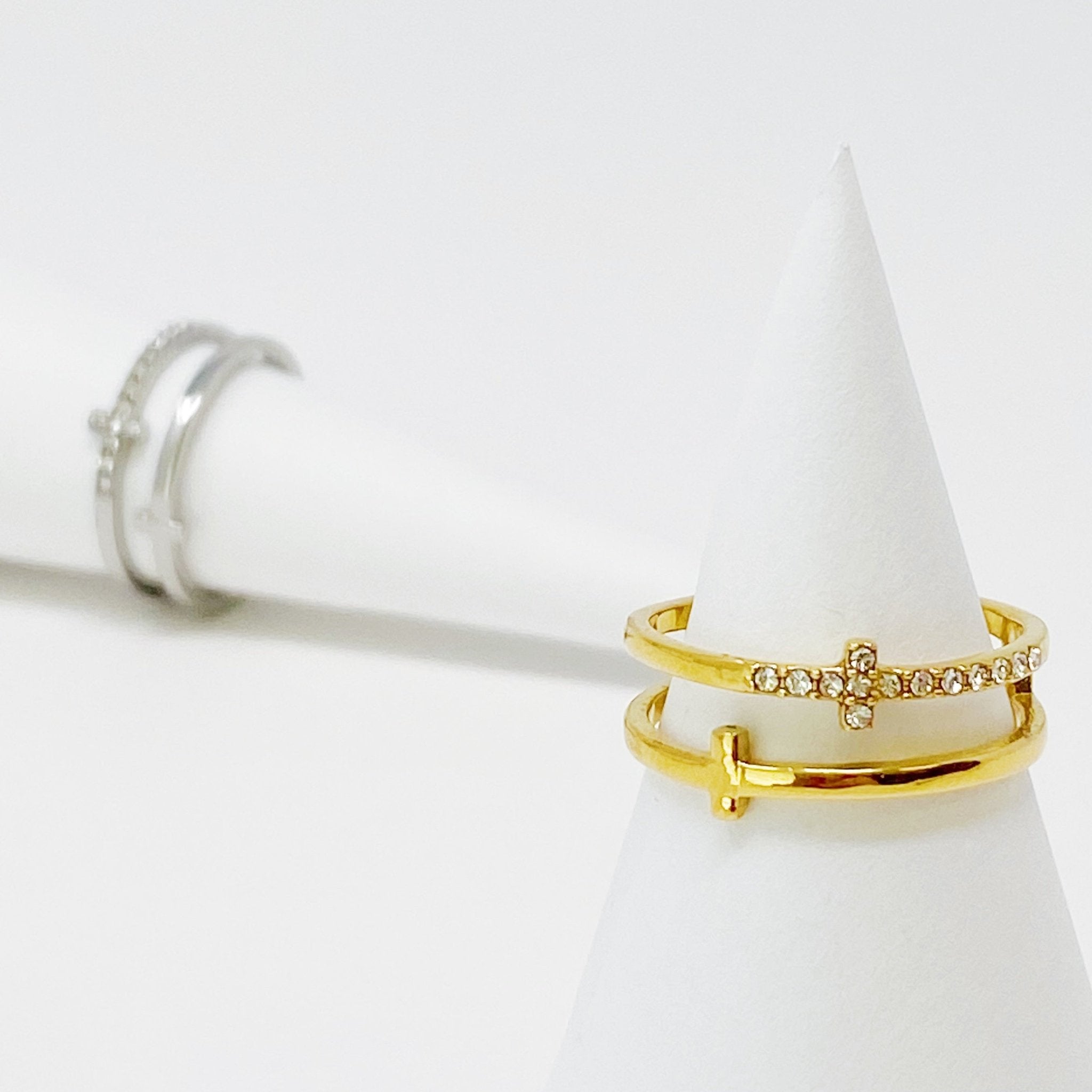 Forever Double Cross Ring by Dealightful Finds
