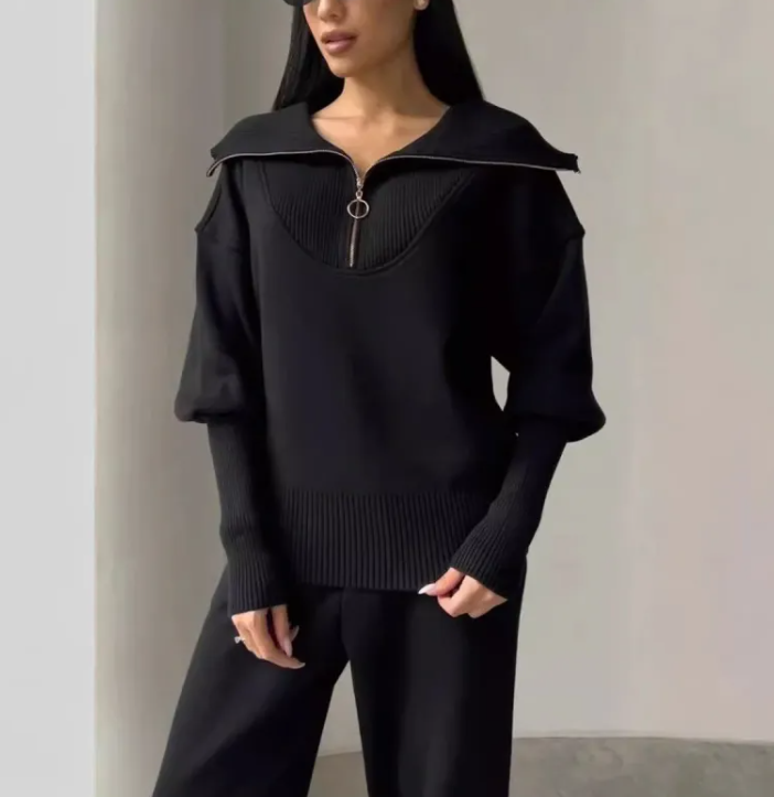 Women’s Sporty Zipper Suit by Dealightful Finds