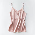 Silk V-Neck Sleeveless Top for Women, Short Length by Dealightful Finds