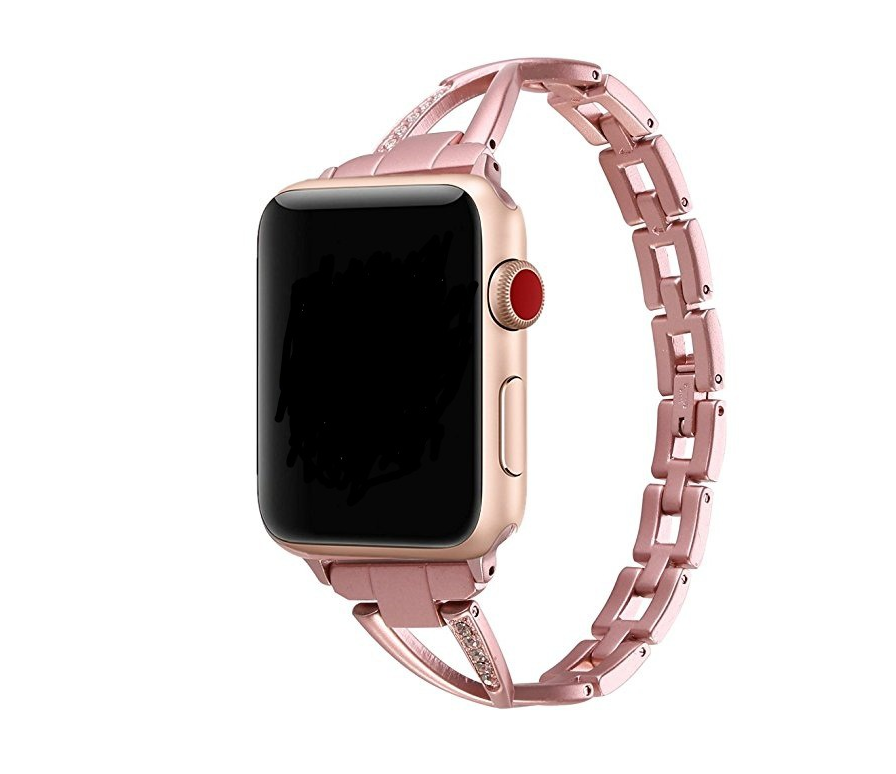 Apple Watch Band X-Type Stainless Steel with Diamonds by Dealightful Finds