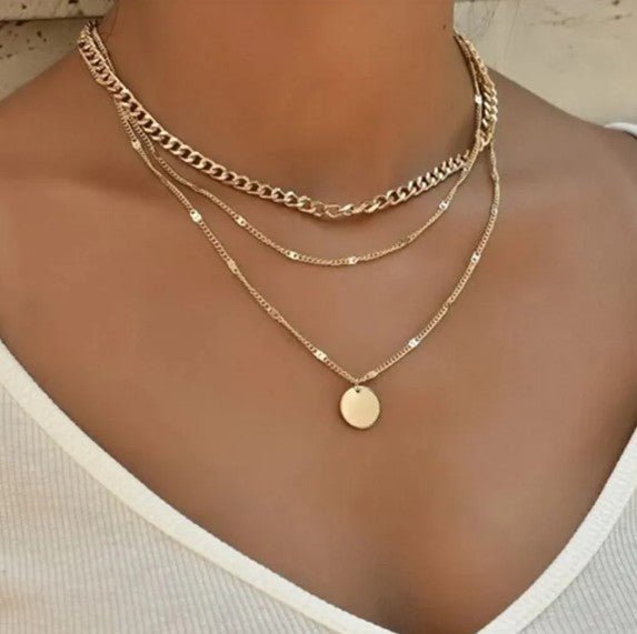 Trendy Women’s Zircon Pendant Layered Necklace by Dealightful Finds