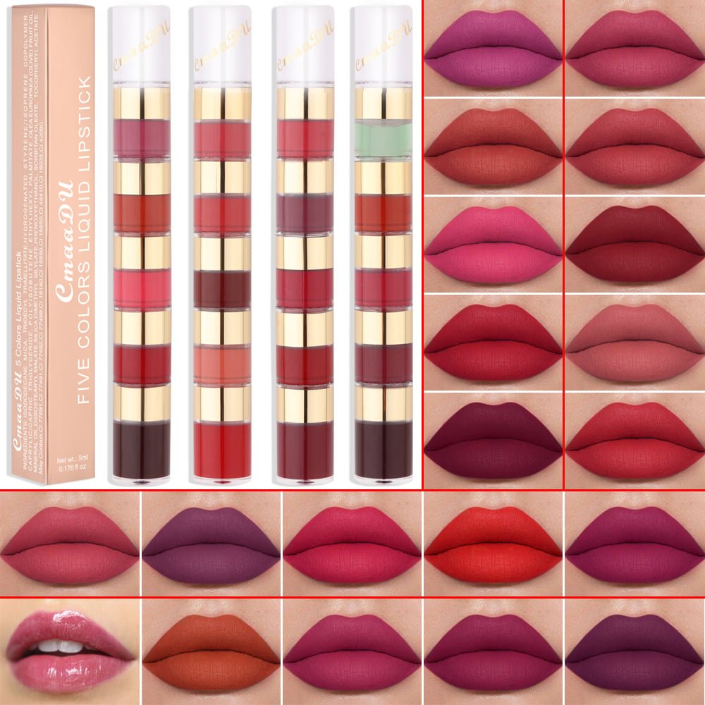 Waterproof 5 Color Matte Lip Gloss with Bamboo Joint by Dealightful Finds