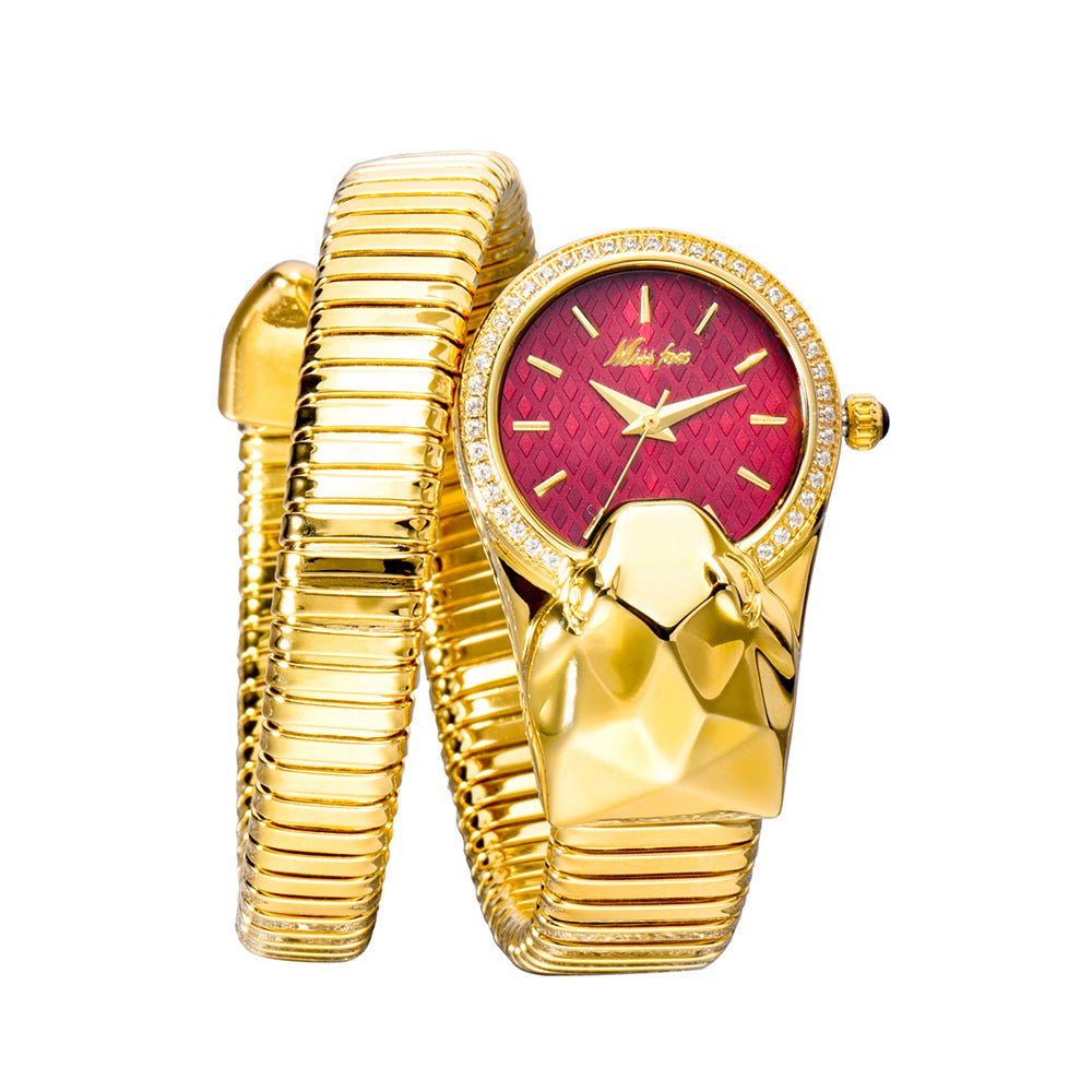 MISSFOX Women’s Fashionable Snake Bracelet Watch by Dealightful Finds
