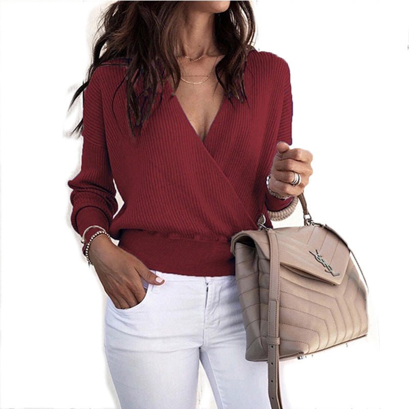 Fashionable Deep V-Neck Bat Sleeve Top for Women by Dealightful Finds