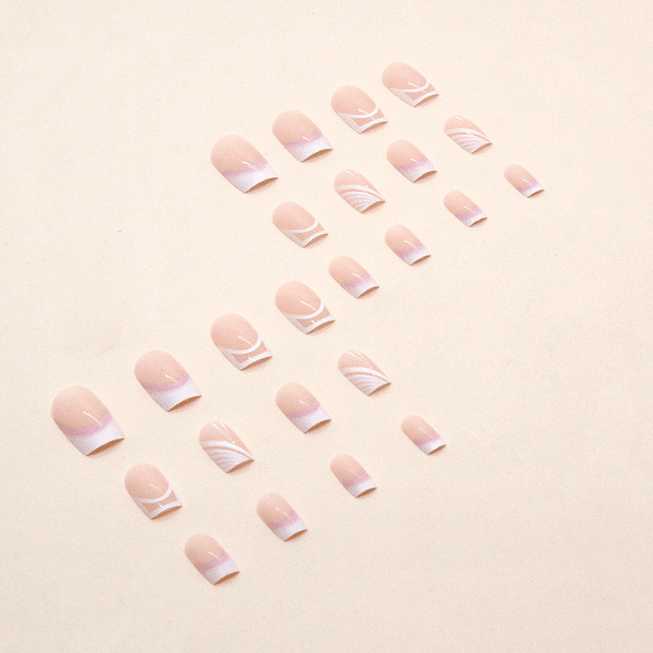 Simple Nude Color Mid-length Square Fake Nails by Dealightful Finds