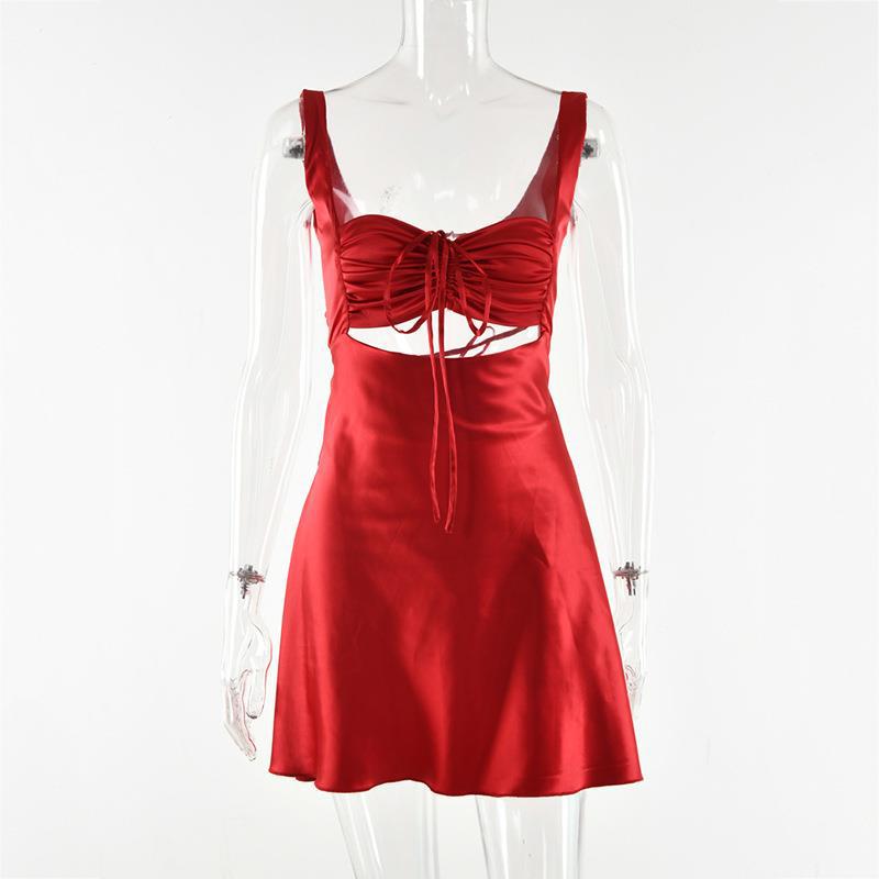 Satin Cutout Backless Mini Dress for Women by Dealightful Finds